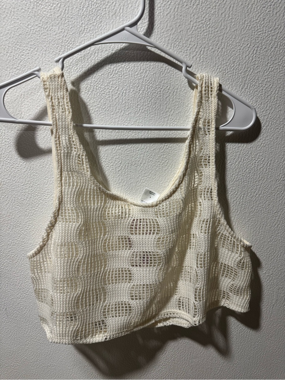 Wild Fable Cream Mesh Crop Top Size Small